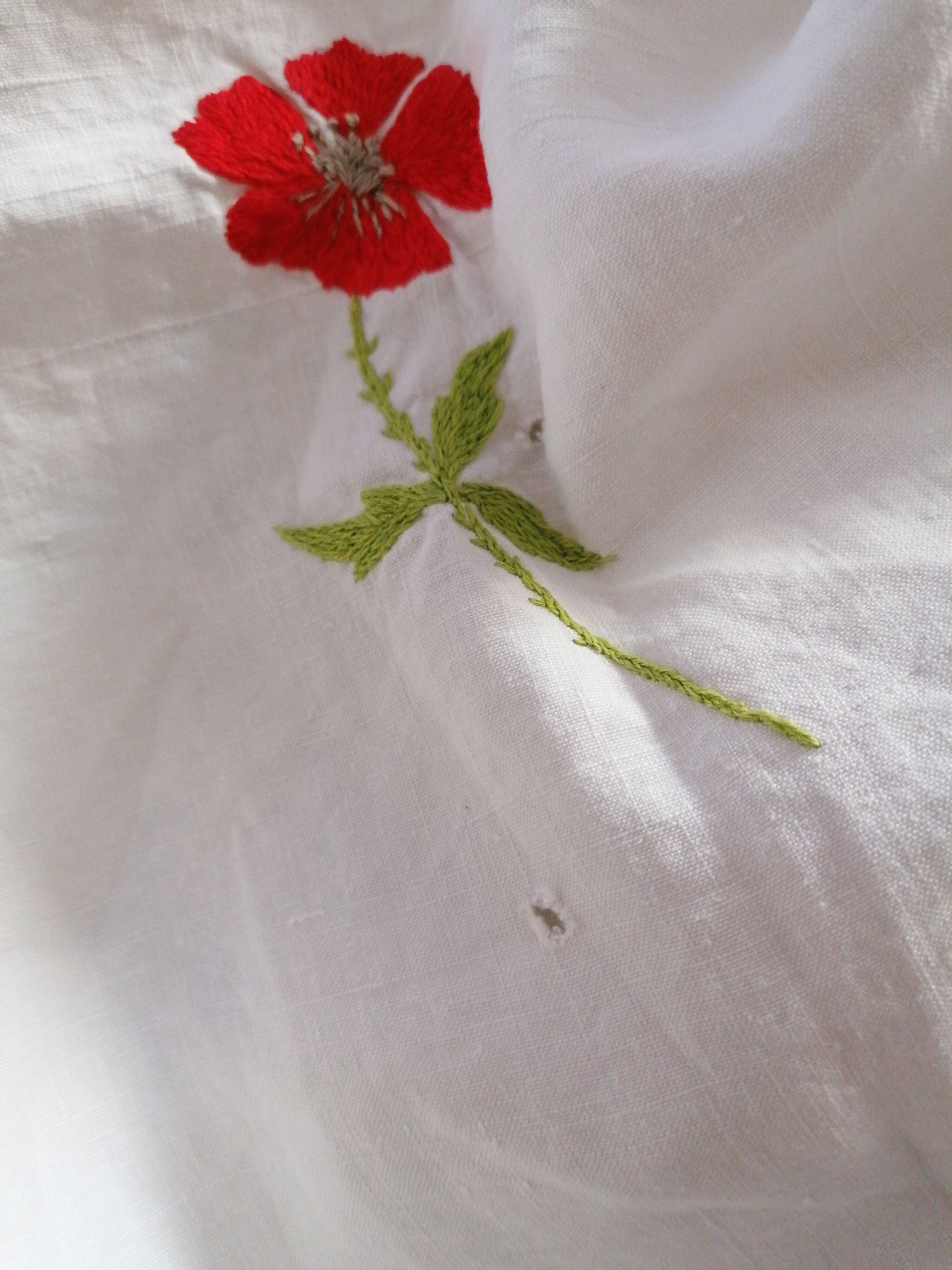 Old embroidered tablecloth