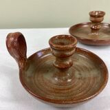 Pair of stoneware candlesticks