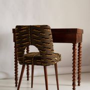Shell chair type 1020 in jacquard velvet with tiger pattern, Europe, 1960s