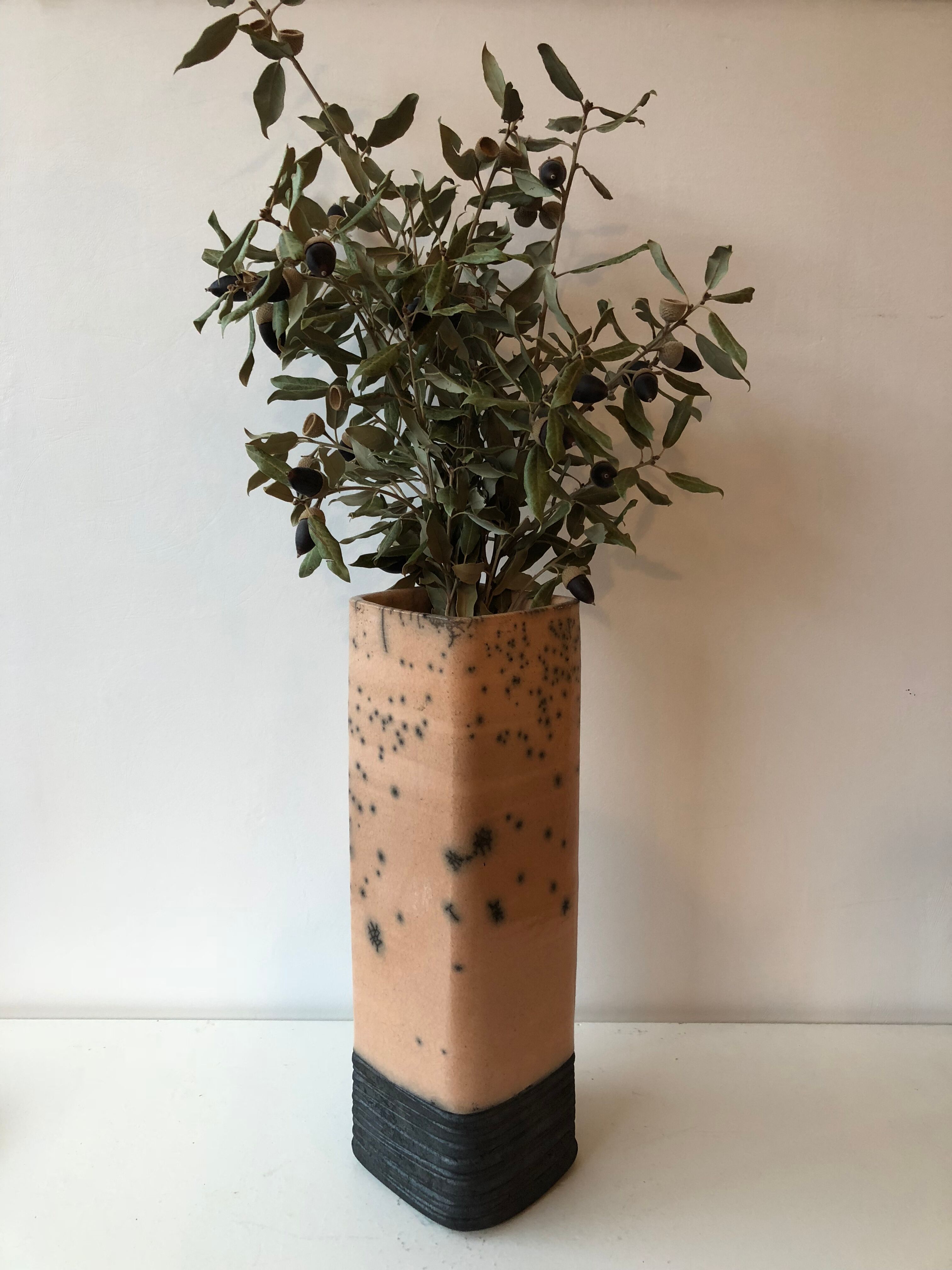 Vase ceramic raku vintage