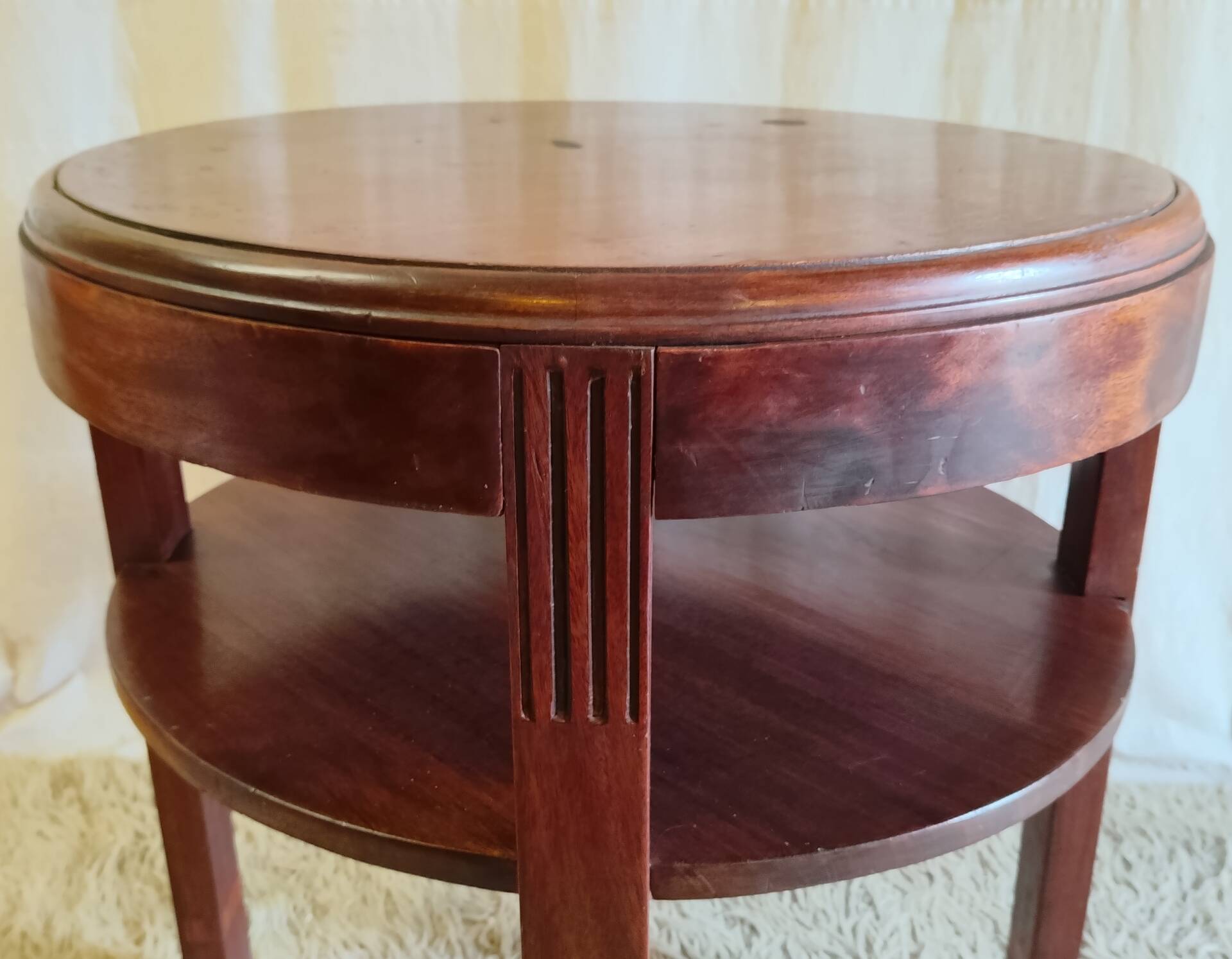 Art Deco side table in solid wood - 1940s/50s