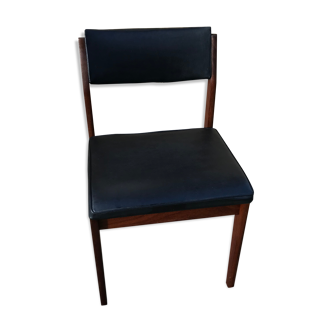 Chaise en bois et skaï