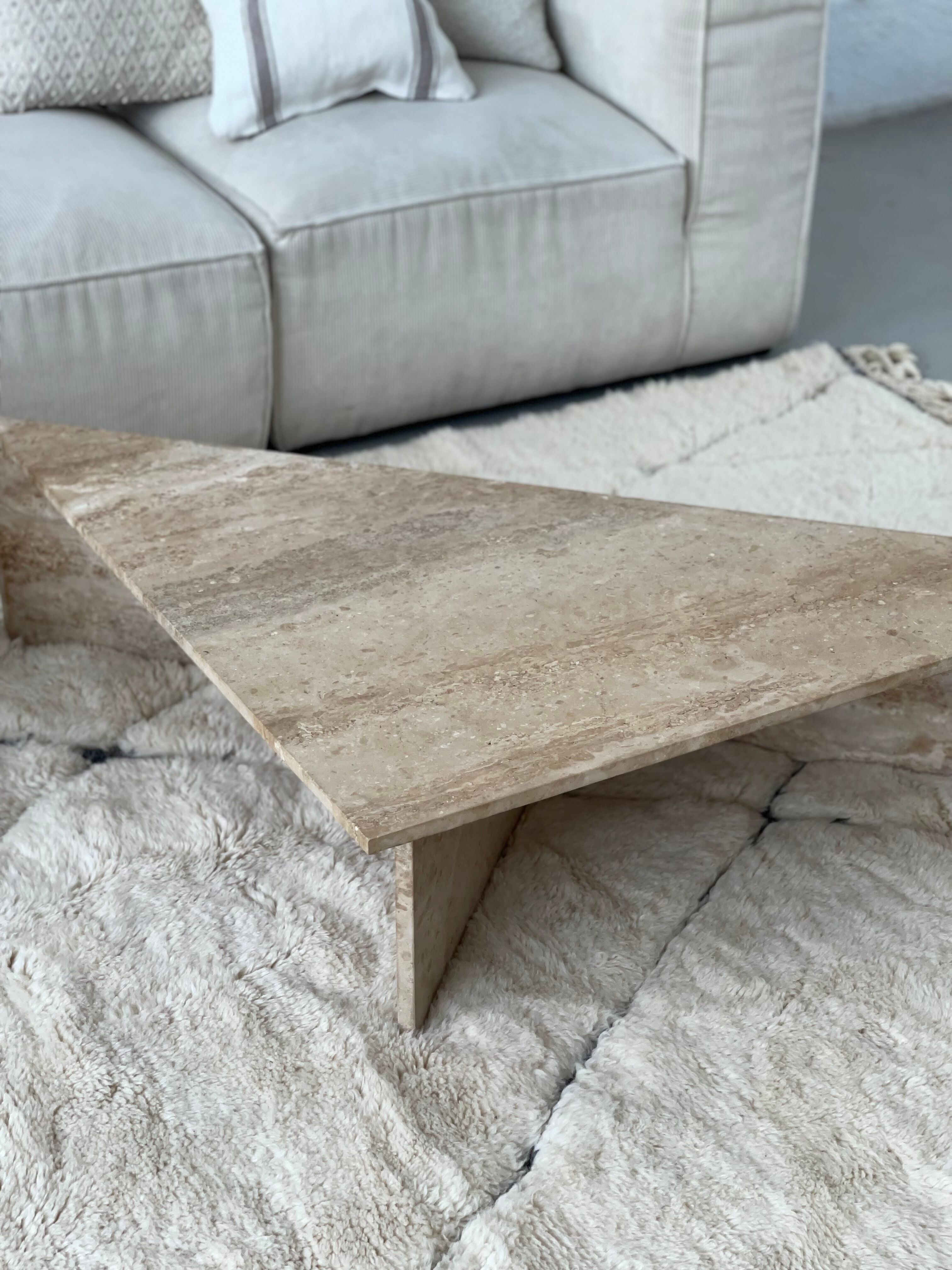 Vintage travertine coffee table 60s