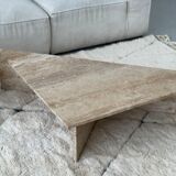 Table basse travertin vintage années 60