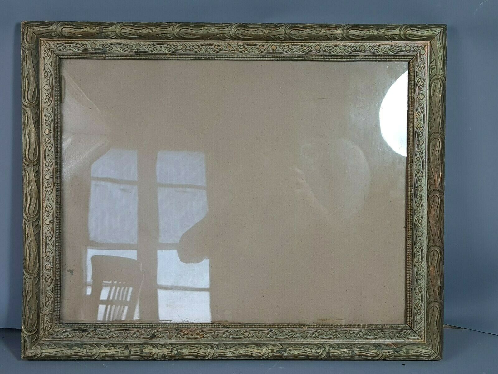 Frame wood & stucco patinated Art Nouveau 58,5x46,5 foliage 50x38,5 cm SB