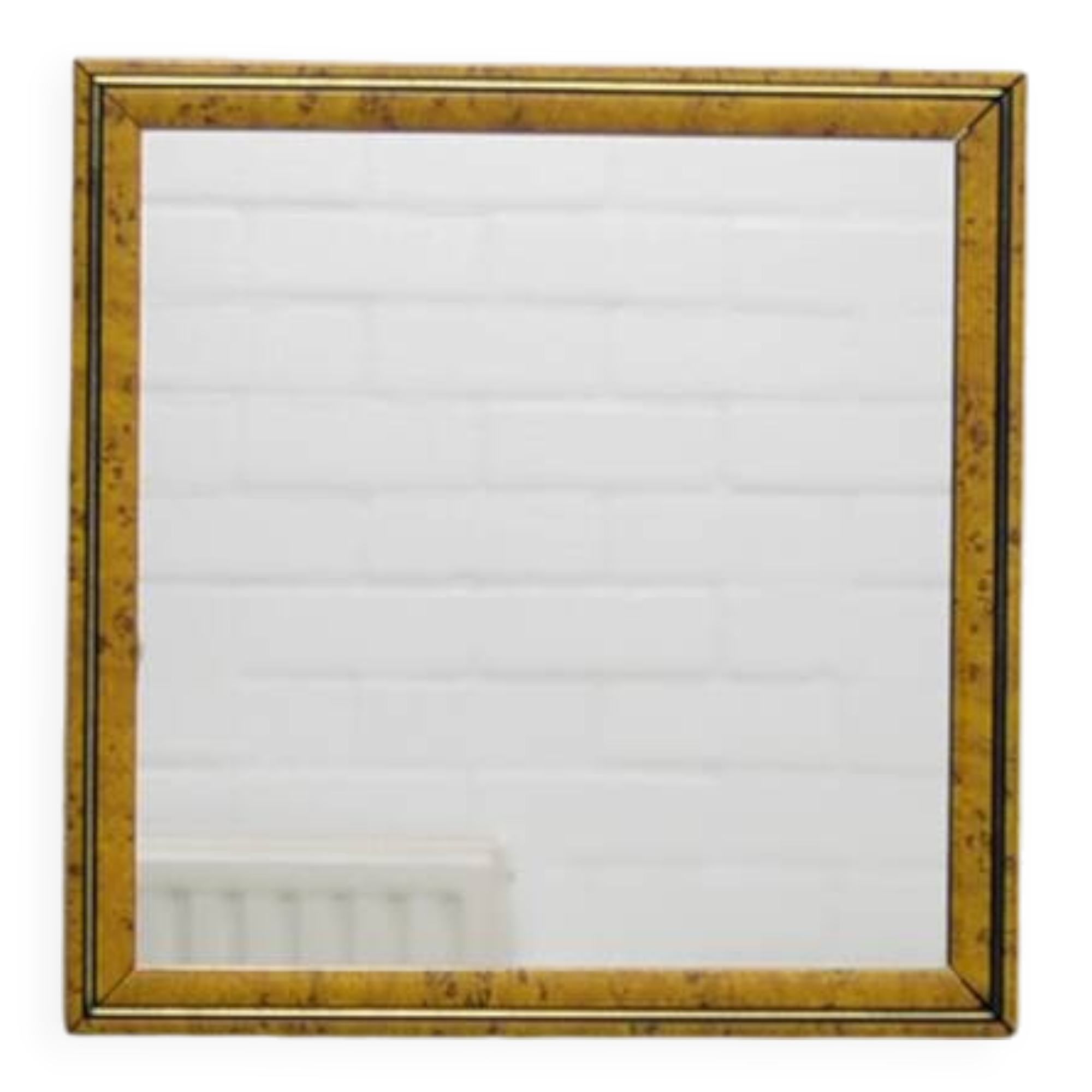 vintage ochre yellow with black square mirror