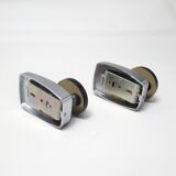 Paire de patères en verre et chrome années 1970