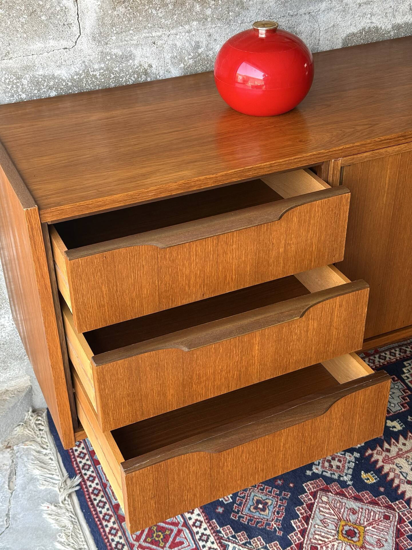 Vintage Scandinavian teak sideboard, 1960.