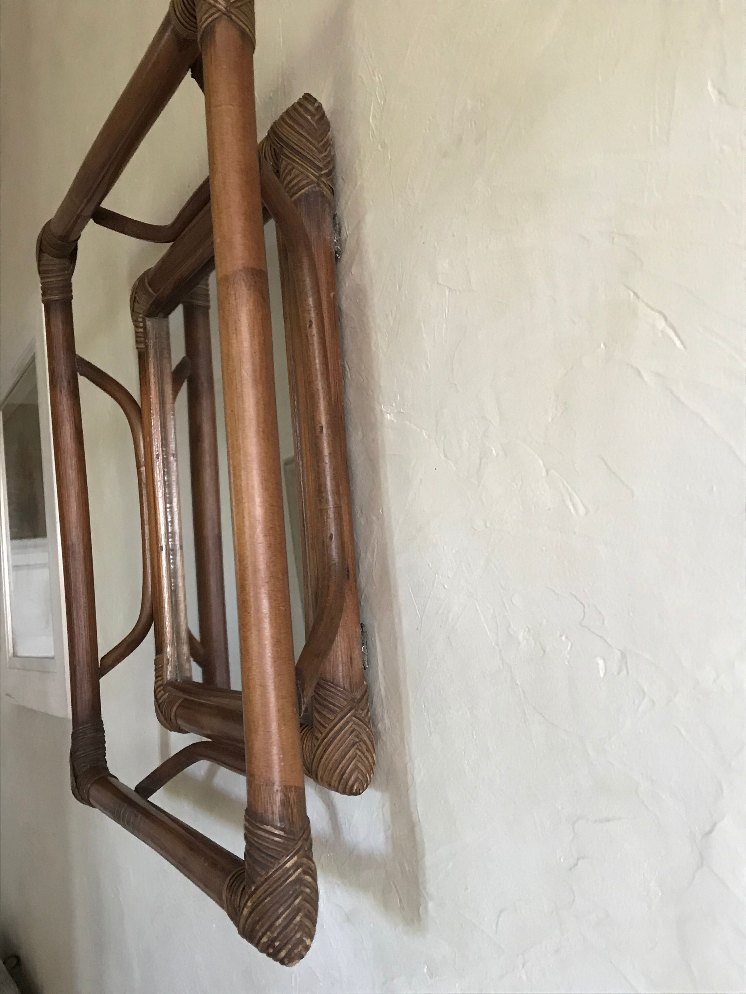 Vintage rattan mirror  41x41cm