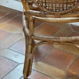 Vintage sun rattan armchair