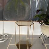 Vintage metal and glass side table