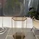 Table d’appoint vintage métal et verre