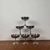 Set of 6 Letang Remy high-footed ice cream cups, stainless steel
