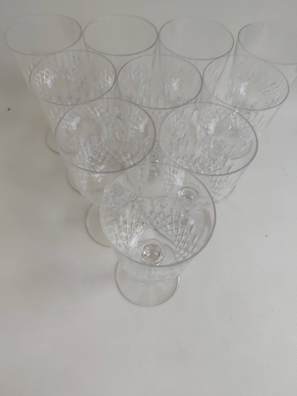 10 Baccarat crystal glasses, early 20th century