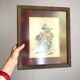 Aquarelle ancienne bouquet de roses