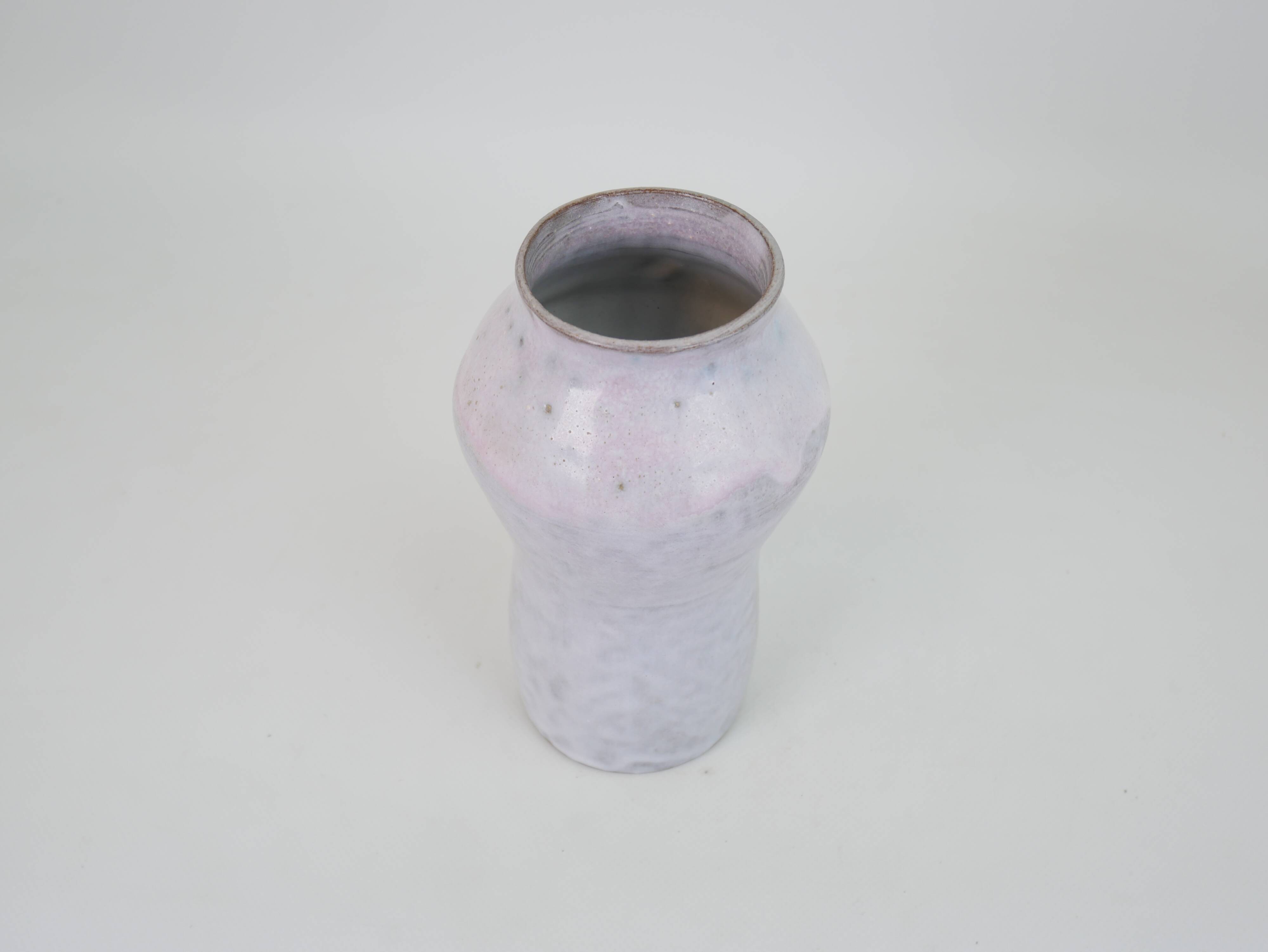 White-pink glazed ceramic vase