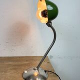 Lampe de table de banquier vintage en émail vert, années 1950