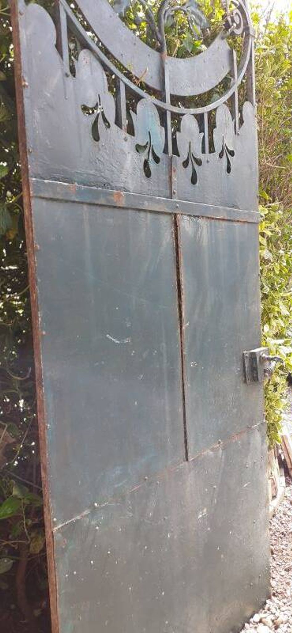 Solid gate, garden iron, H227x110cm, old, exterior door