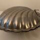 Vintage silver metal shell butter dish