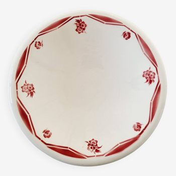 Large Art Deco porcelain soup plate from Badonviller from the 1930s