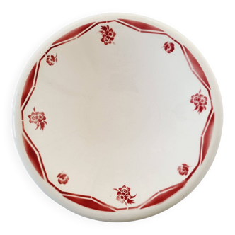 Large Art Deco porcelain soup plate from Badonviller from the 1930s