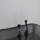 Pair of Swan candlesticks by Matthew Hilton, England, 1980