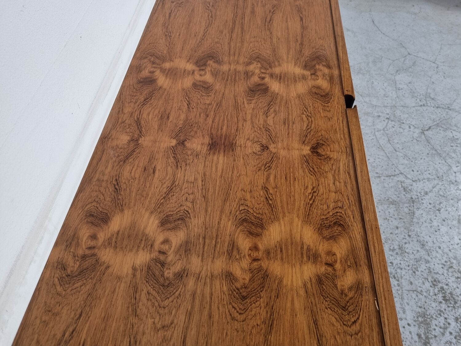 Scandinavian row in rosewood and chrome, 60s