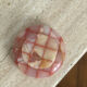 Cendrier vintage damier marbre onyx blanc rose