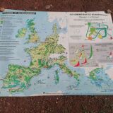 Old big map Hatier: The European community. 154 x 115 cm.