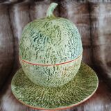 Old pottery ice bucket in majolica