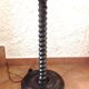 Wooden floor lamp turned in the spirit of Charles Dudouyt / art deco style