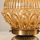 Hot air balloon — Vintage table lamp in sculpted amber glass and brass