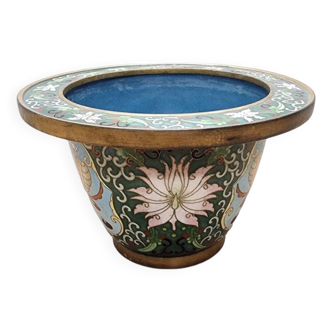 Vintage Chinese Cloisonne Flower Pot, from the 1970/80s.