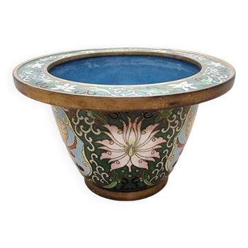Pot de fleurs cloisonné chinois vintage, des années 1970/80.
