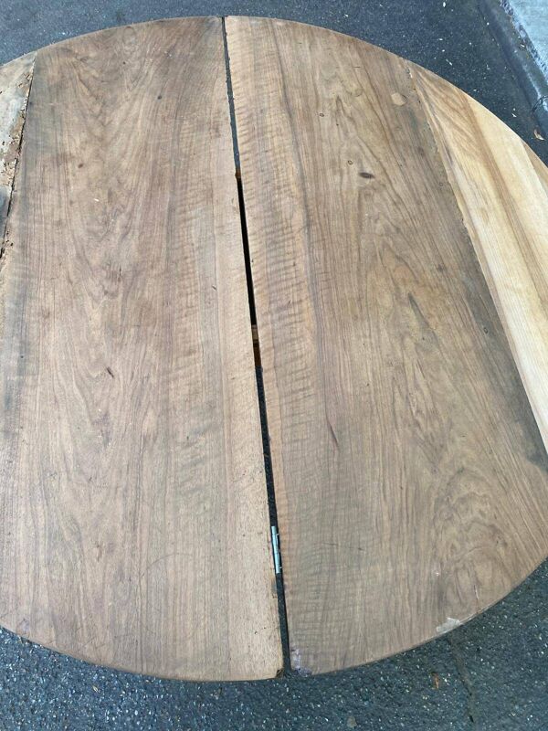 Table à manger console Louis XVI extensible en noyer rénovée du XVIIIème