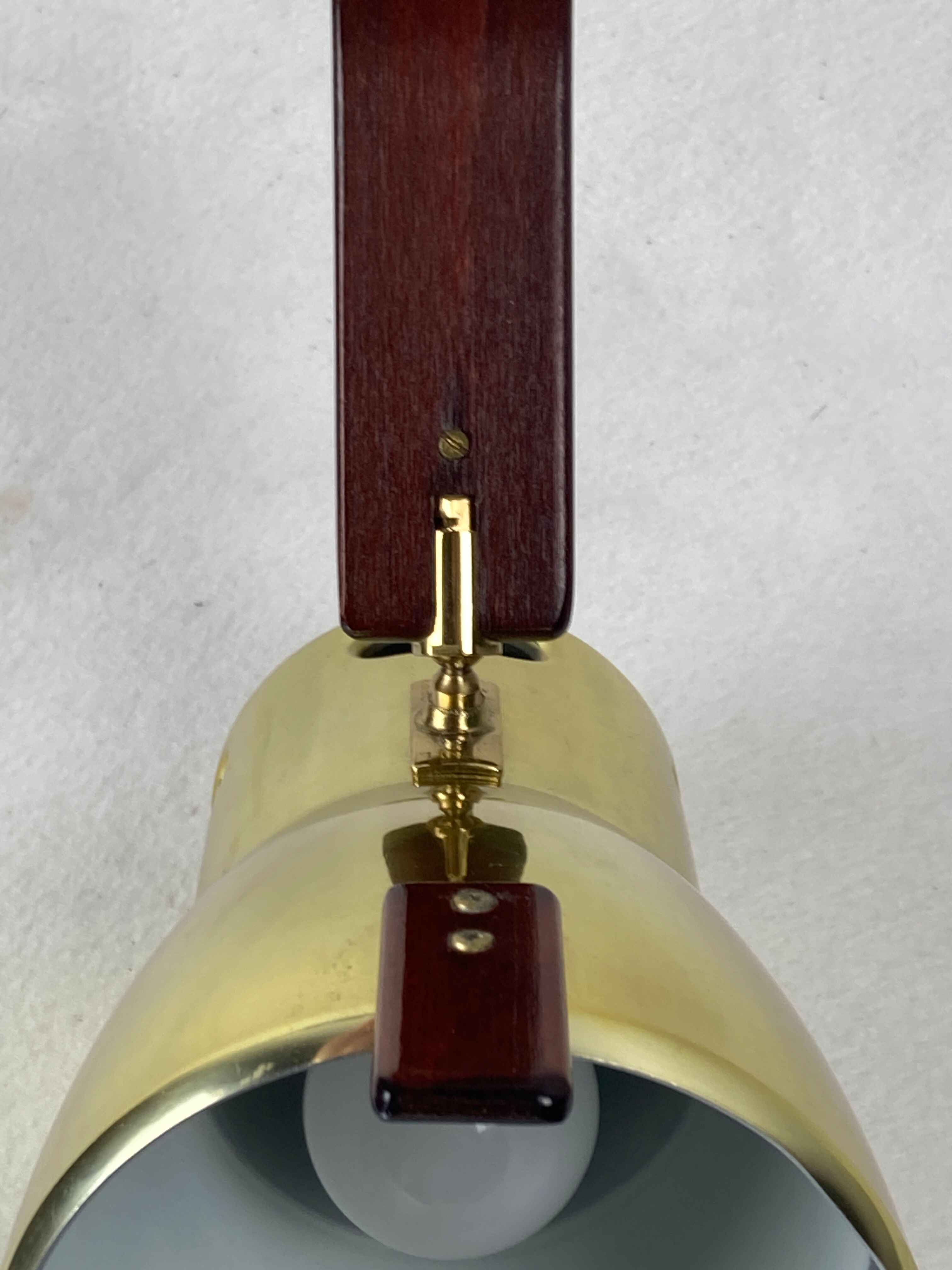 Teak brass wall sconce by hans agne jakobsson, sweden 1960s model v488