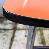 Set of 6 vintage orange formica chairs, 70s