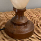 Alabaster and wood lamp base