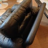Pair of designer leather armchairs by Tobia Scarpa