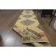 1970s Vintage Turkish Hand-Knotted Wool Cotton Yellow Runner Rug  74x383