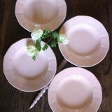 A set of 4 pink deep plates from Digoin Sarreguemines.