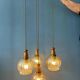 Vintage Hustadt Leuchten glass cascade pendant lamp