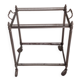 Silver-plated brass serving trolley