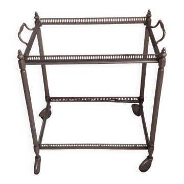 Silver-plated brass serving trolley