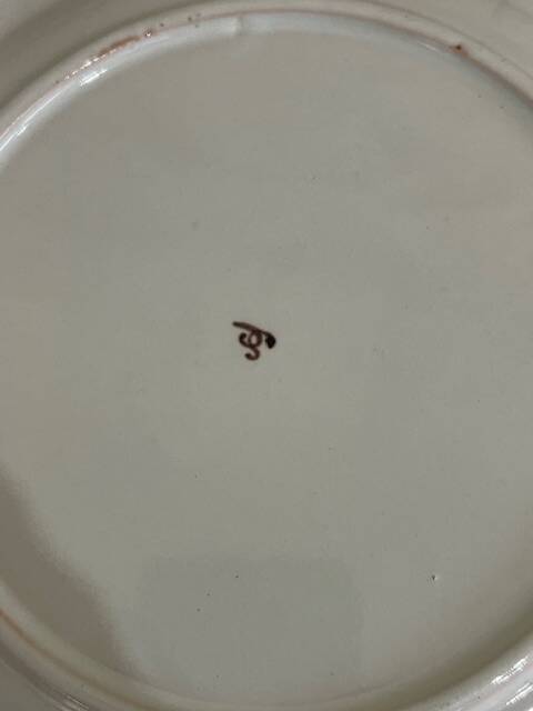 Beautiful decorative coq ceramic plate signed