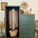 Armoire, secrétaire Art déco en bois massif