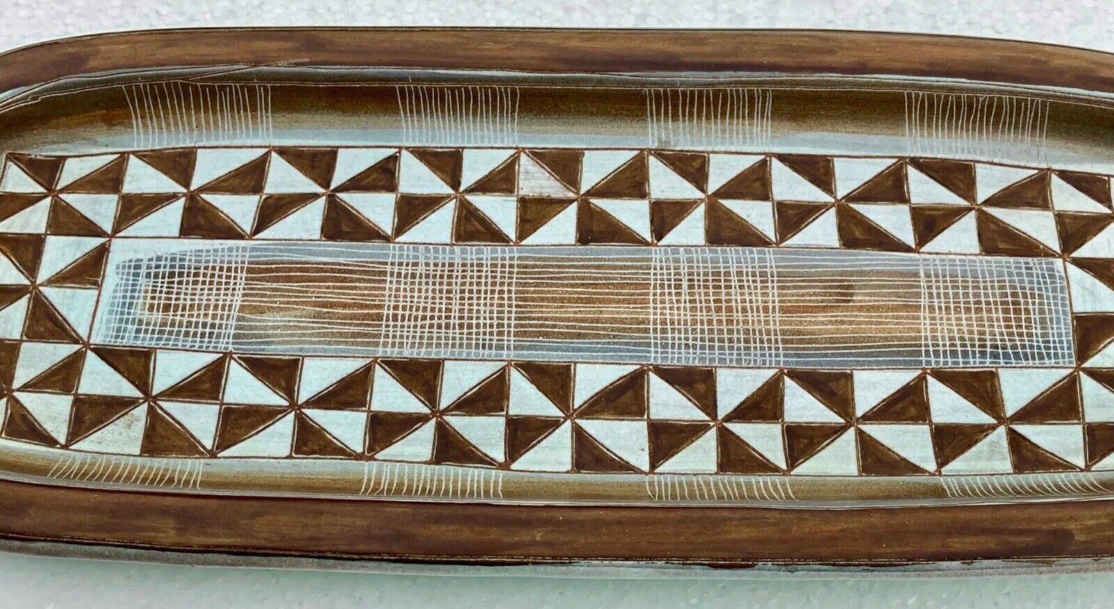 ceramic plate EPOQUE 1950 africanist decoration - signed GUILLOT - FRANCE