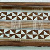 ceramic plate EPOQUE 1950 africanist decoration - signed GUILLOT - FRANCE