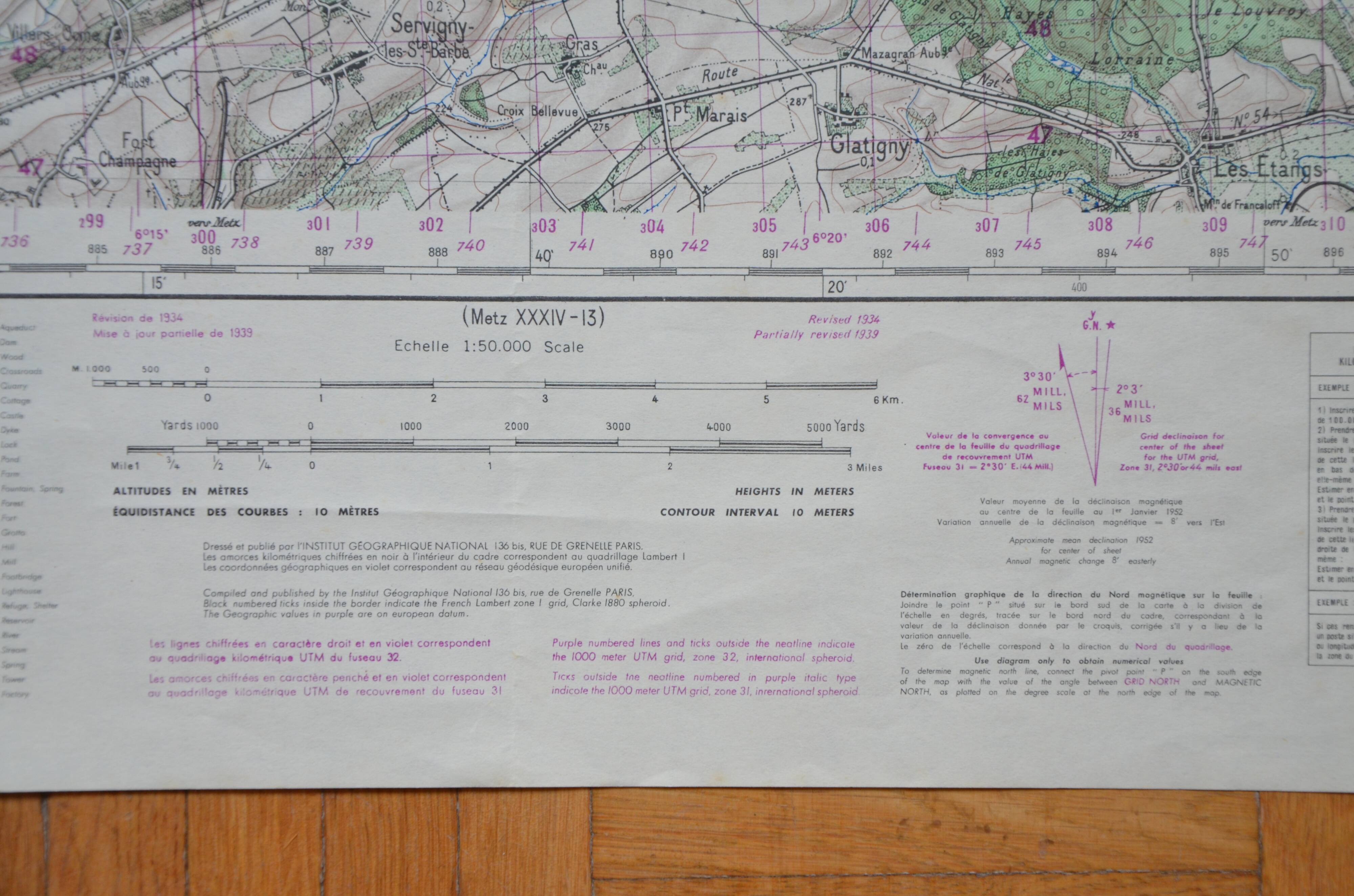 Vintage map of Uckange