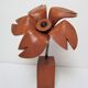 Lampe fleur bois massif vintage années